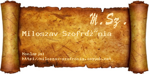 Miloszav Szofrónia névjegykártya